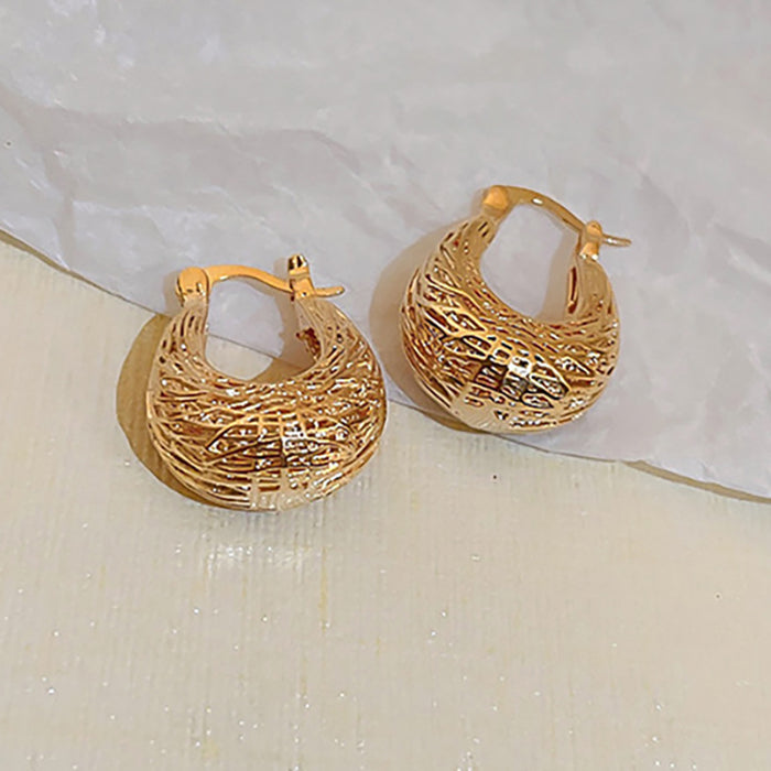 Hollow U-shaped earrings, light luxury and exaggerated metallic earrings
