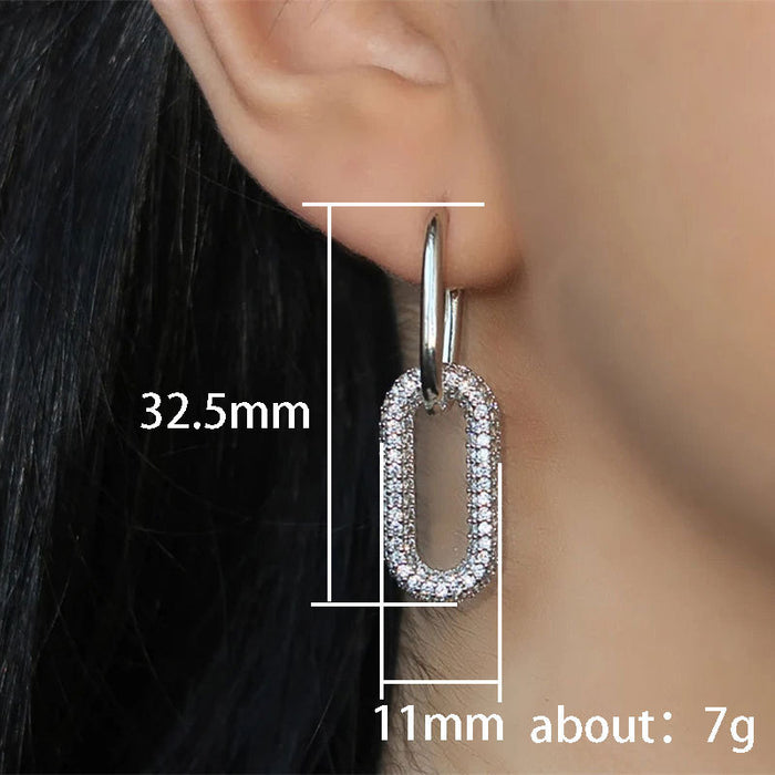 Zircon earrings leaf tassel earrings for women