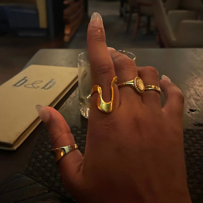 Stainless steel irregular exaggerated ring