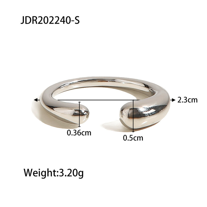 Elegant 18K Gold Plated Stainless Steel Ring with Braided Detail