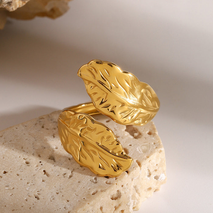 18k gold stainless steel open ring