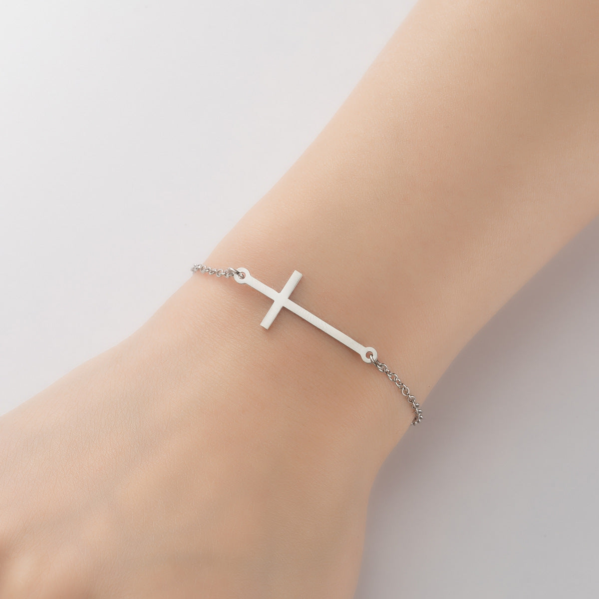 Stainless steel cross bracelet, retro Gothic open jewelry wholesale