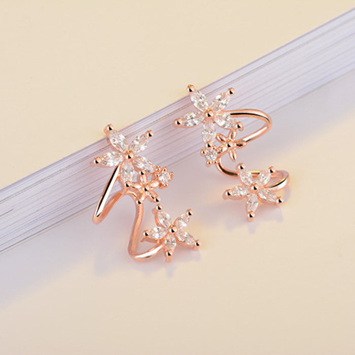 Ladies flower arc earrings versatile earrings