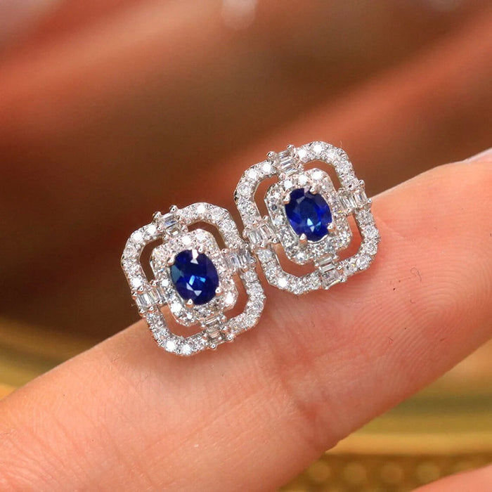 Hollow design earrings Royal ladies square earrings