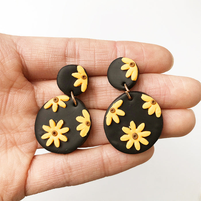 Handmade Clay Sunflower and Daisy Earrings - Simple and Cute Jewelry