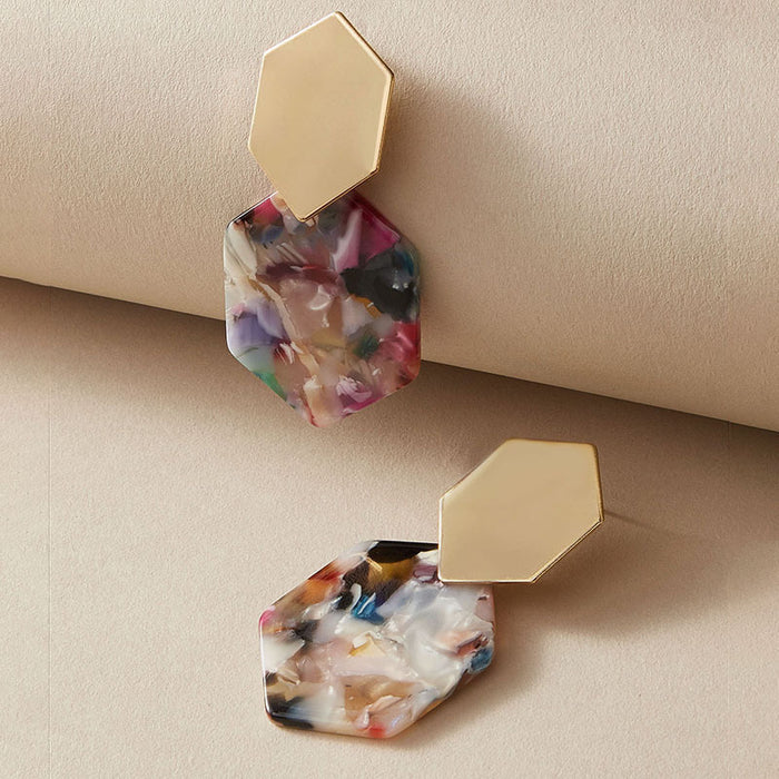 Colorful Acrylic Acetate Geometric Stud Earrings