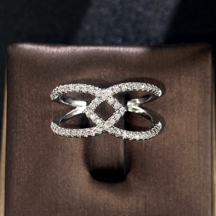 Handmade diamond geometric ring temperament