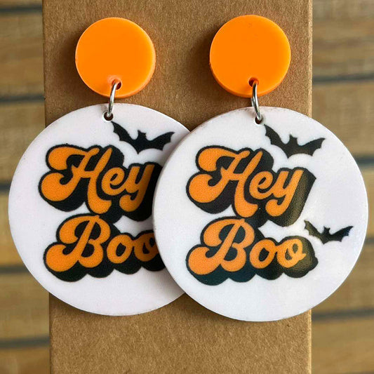 Acrylic Halloween Bat Earrings