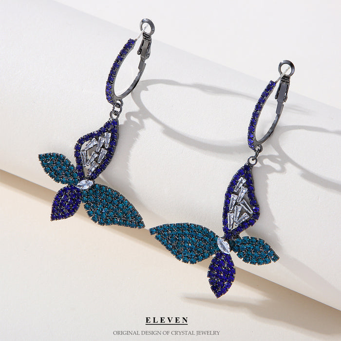 Vintage Long Tassel Earrings - S925 Silver Zircon Butterfly Dangle Earrings for Women - wallojewerly 