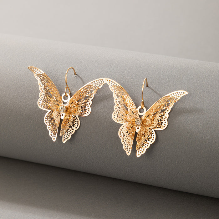 Hollow Butterfly Gold Bohemian Stud Earrings