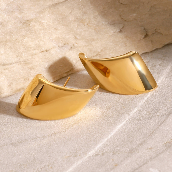 18k gold plated geometric earrings, versatile and simple commuting style