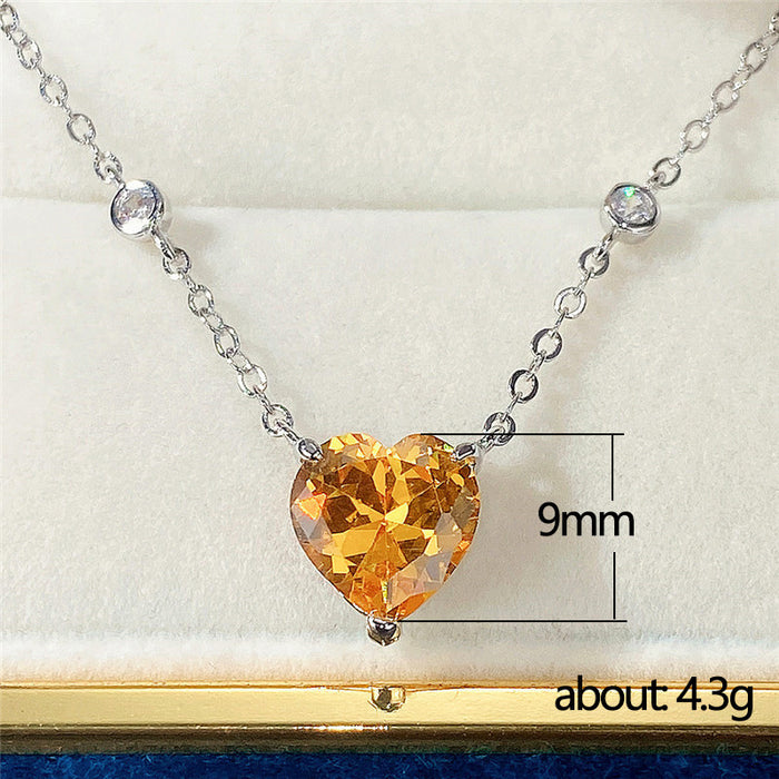 Pink zircon necklace net red ins trendy clavicle chain wholesale