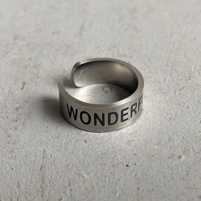 Anillo de la amistad de acero inoxidable con grabado de cabeza de toro occidental: diseño abierto ajustable para mujeres, estilo occidental moderno en INS