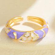 Wholesale copper dripping flower open rings - wallojewerly 