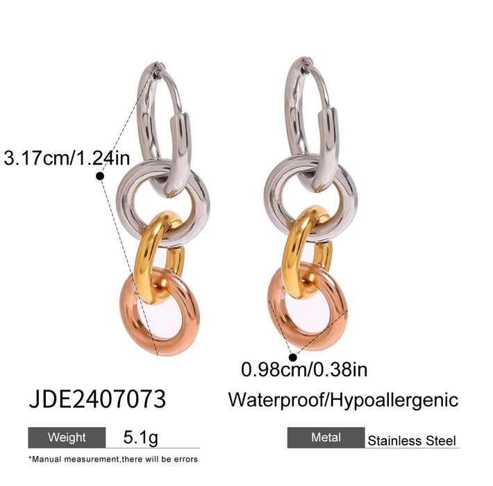 Stainless steel color matching hoop earrings niche earrings