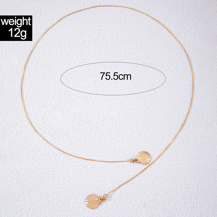 alloy scallop hollow geometric creative body chain face decoration