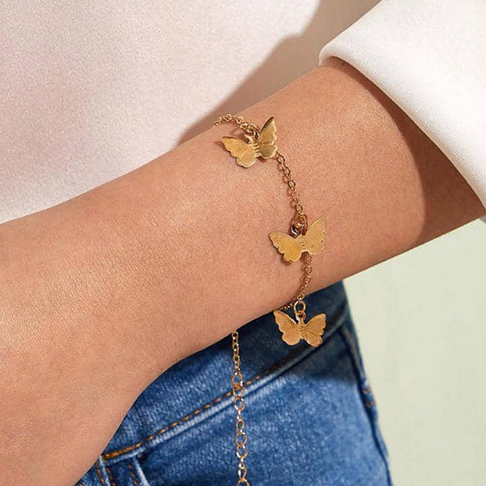 Simple Butterfly Chain Bracelet - Bohemian Animal Jewelry for Women