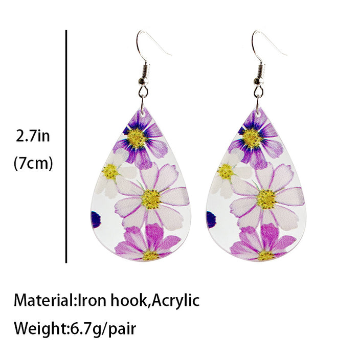 Transparent flower acrylic earrings