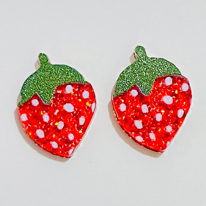 Valentine's Day Glitter Pink Heart and Love Envelope Earrings