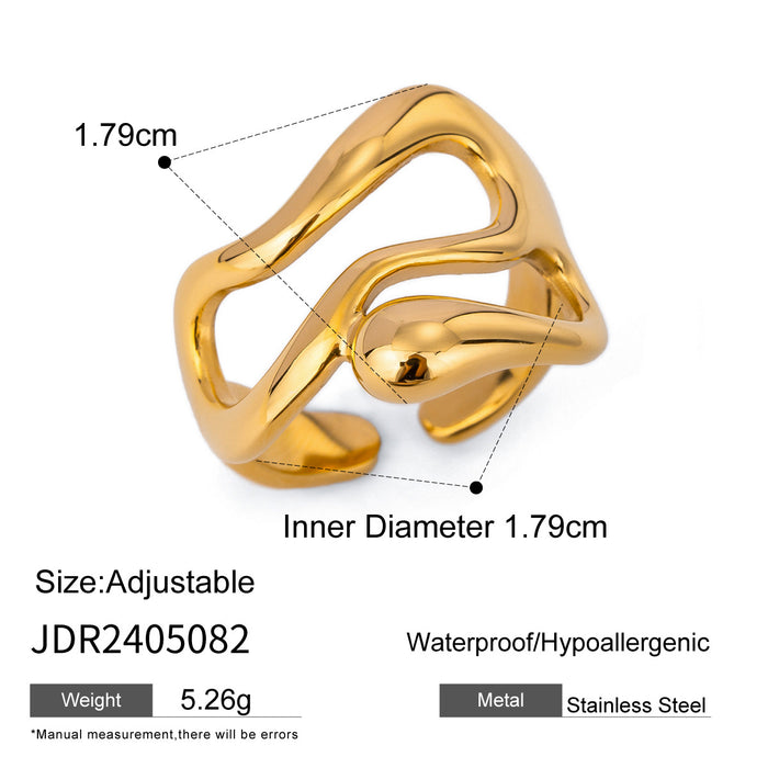 18k gold stainless steel open ring