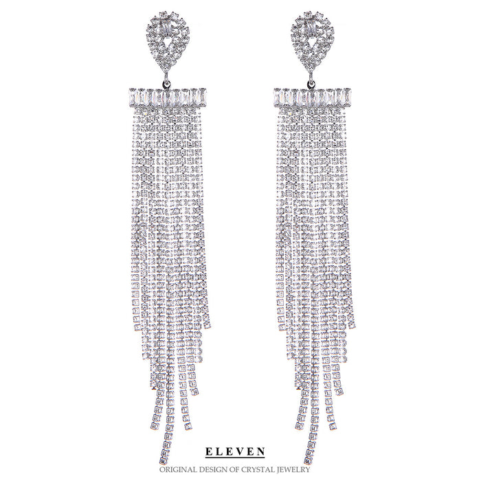 Creative Tassel Earrings - Simple Rhinestone Jewelry with a Trendy Design