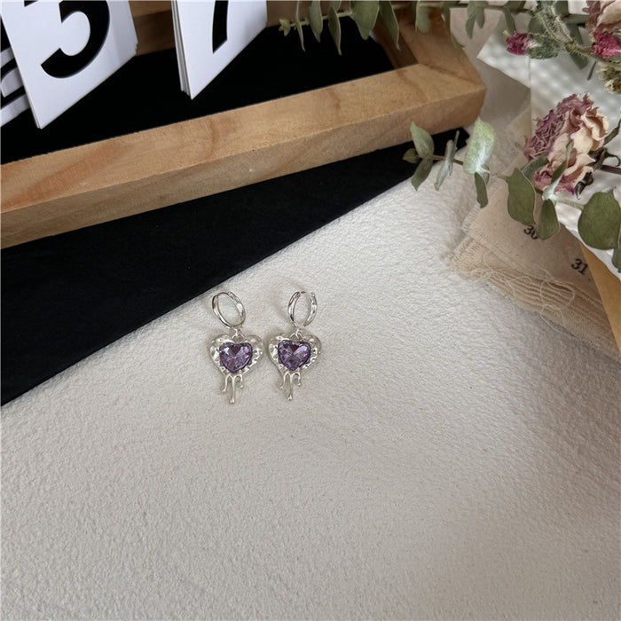 Sweet and cool hot girl earrings Korean style personality love tulip earrings