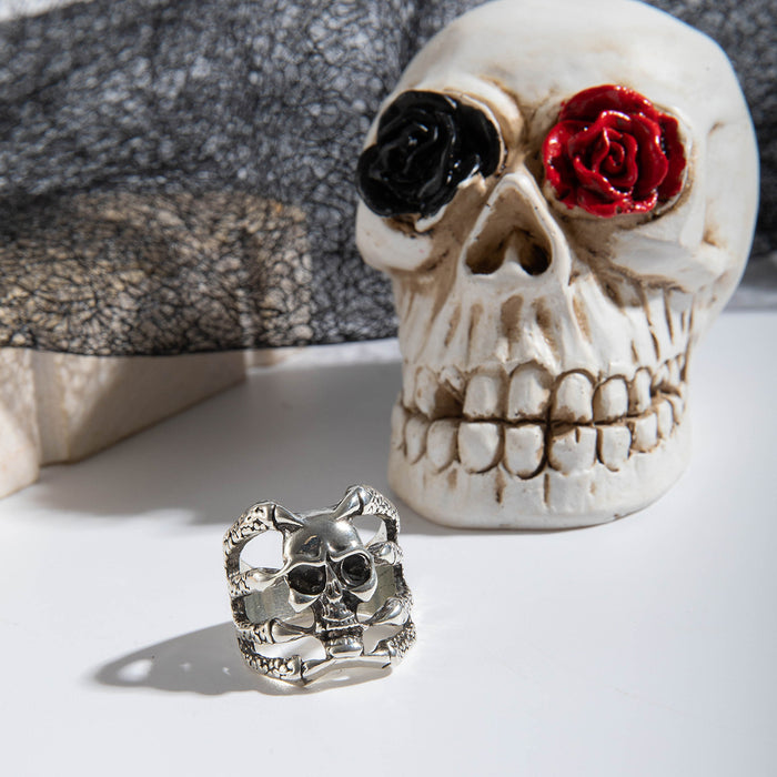 Halloween-Themed Skull Ring – Hip Hop Punk Eagle Claw Alloy Ring