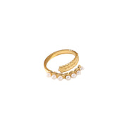 Wholesale non-fading stainless steel titanium steel gemstone diamond open rings - wallojewerly 