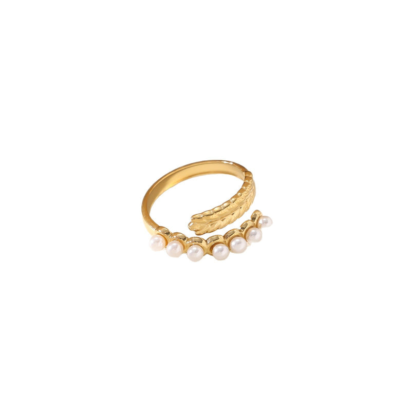 Wholesale non-fading stainless steel titanium steel gemstone diamond open rings - wallojewerly 