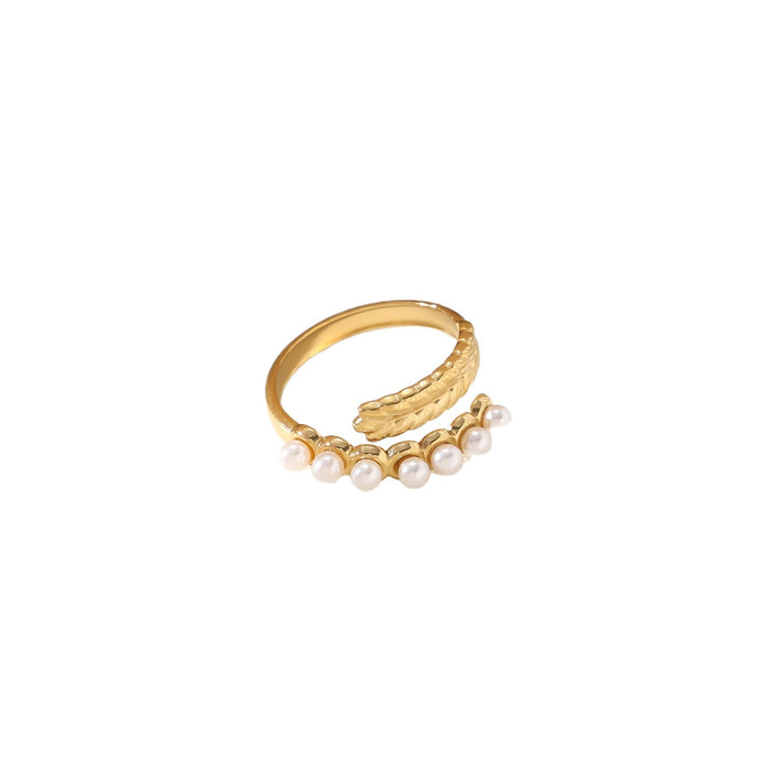 Wholesale non-fading stainless steel titanium steel gemstone diamond open rings - wallojewerly 