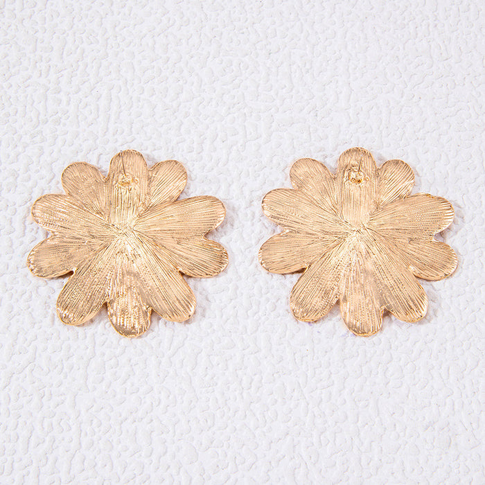 Flower Earrings Gold Simple Design Earrings