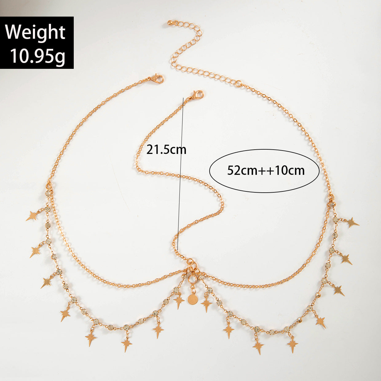 Bohemian Rhinestone Star Head Chain with Exotic Style for Women