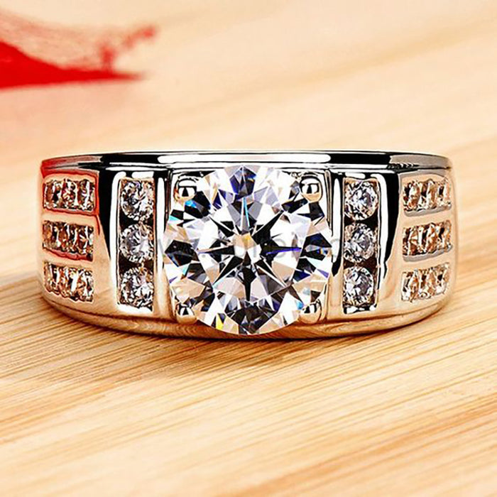 Starry sky men's ring imitation moissanite domineering cold style ring