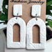 Handmade Morandi Color Clay Earrings - Geometric Embossed Design for a Vacation Look - wallojewerly 