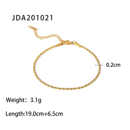 18K Gold Plated Cross Pendant Anklet - Fine Vintage Stainless Steel Jewelry for Women