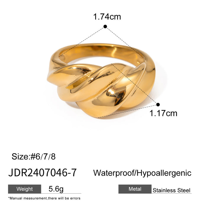 18k gold stainless steel twist ring