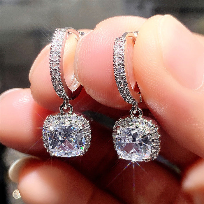 Brilliant Square Diamond Earrings