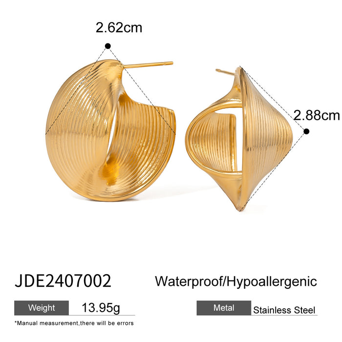Pendientes de acero inoxidable transfronterizos europeos: aros de acero y titanio vintage