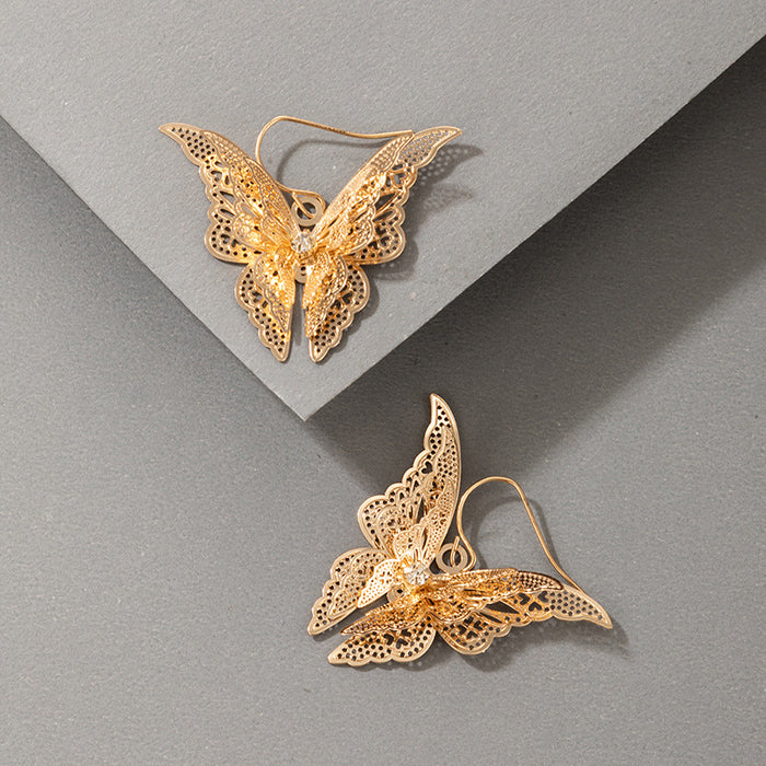 Hollow Butterfly Gold Bohemian Stud Earrings