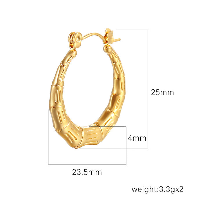 Pendientes de acero inoxidable semicirculares con patrón de cuadrícula bañados en oro de 18 quilates para mujer, pendientes vintage