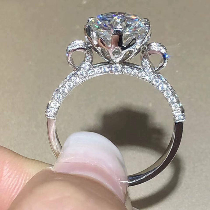 Bull head imitation moissanite ring Internet celebrity live broadcast hot female ring