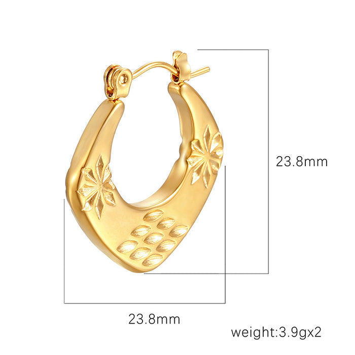 Simple Geometric Square Stainless Steel 18K Women's Earrings