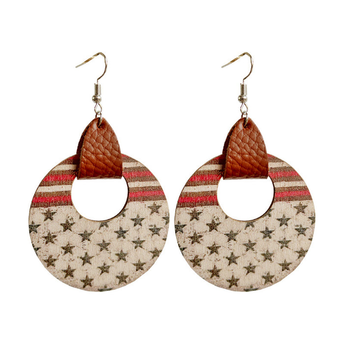 Wooden patriotic earrings