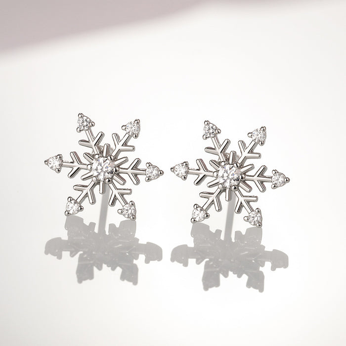 Christmas Snowflake Zircon Earrings Gift Women's Earrings