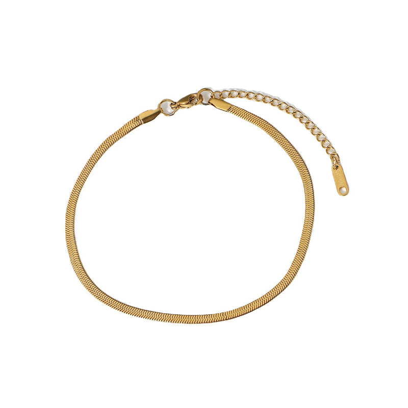 3MM Miami Cuban Chain Anklet - Gold Plated 316L Stainless Steel Stacking Jewelry for Women