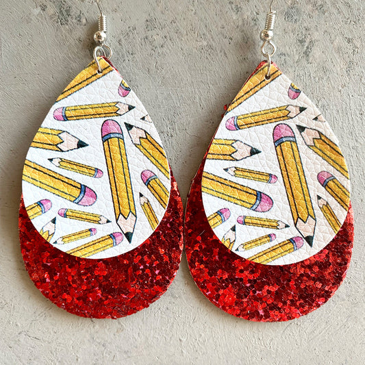 Shiny Teardrop Earrings with Glitter Design for Wish