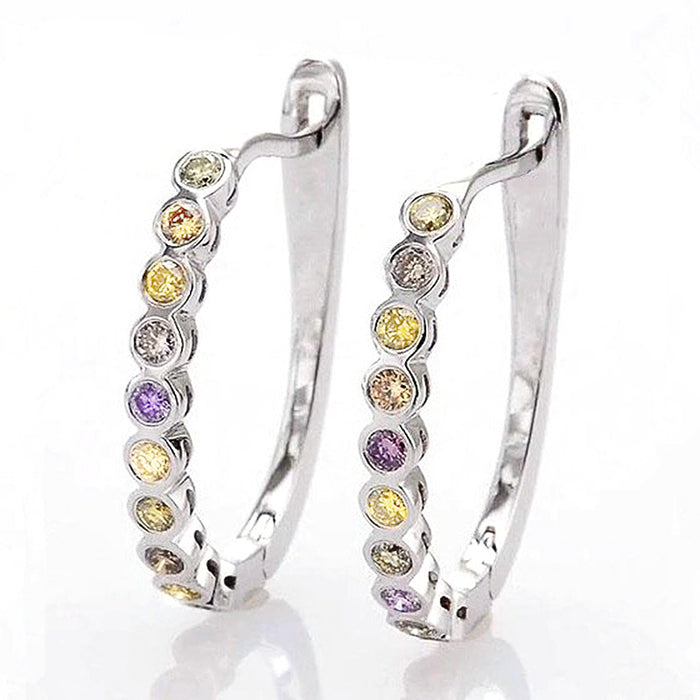 Ear clip earrings multi-color zircon earrings for women