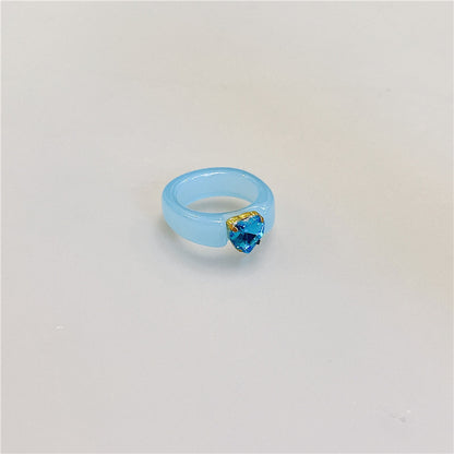 Colored Resin Resin Gemstone Ring - wallojewerly 