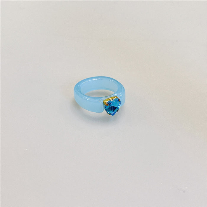 Colored Resin Resin Gemstone Ring - wallojewerly 