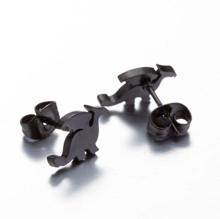 Dinosaur Stainless Steel Stud Earrings - Fun and Creative Jewelry with a Playful Design